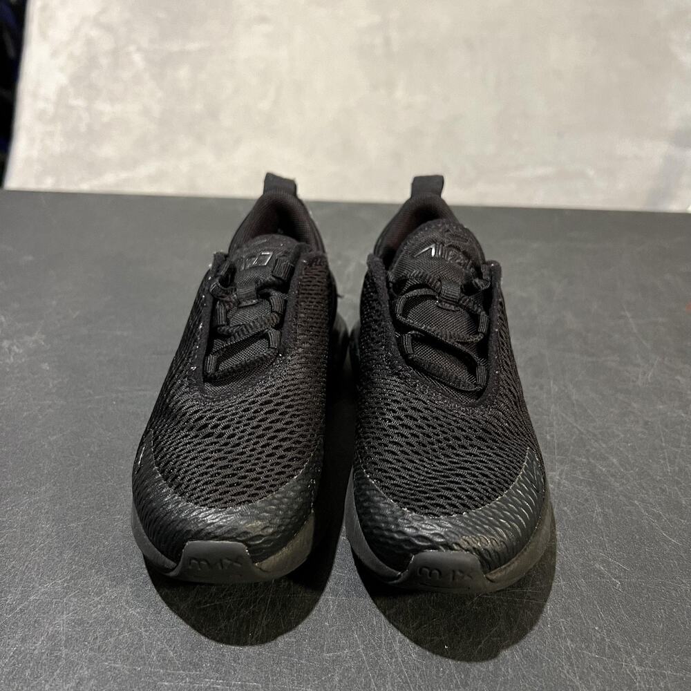 Nike Air Max 270 Shoes Kids Size 11C Black Triple Black Mesh AO2372-006 Sneakers - Picture 2 of 9